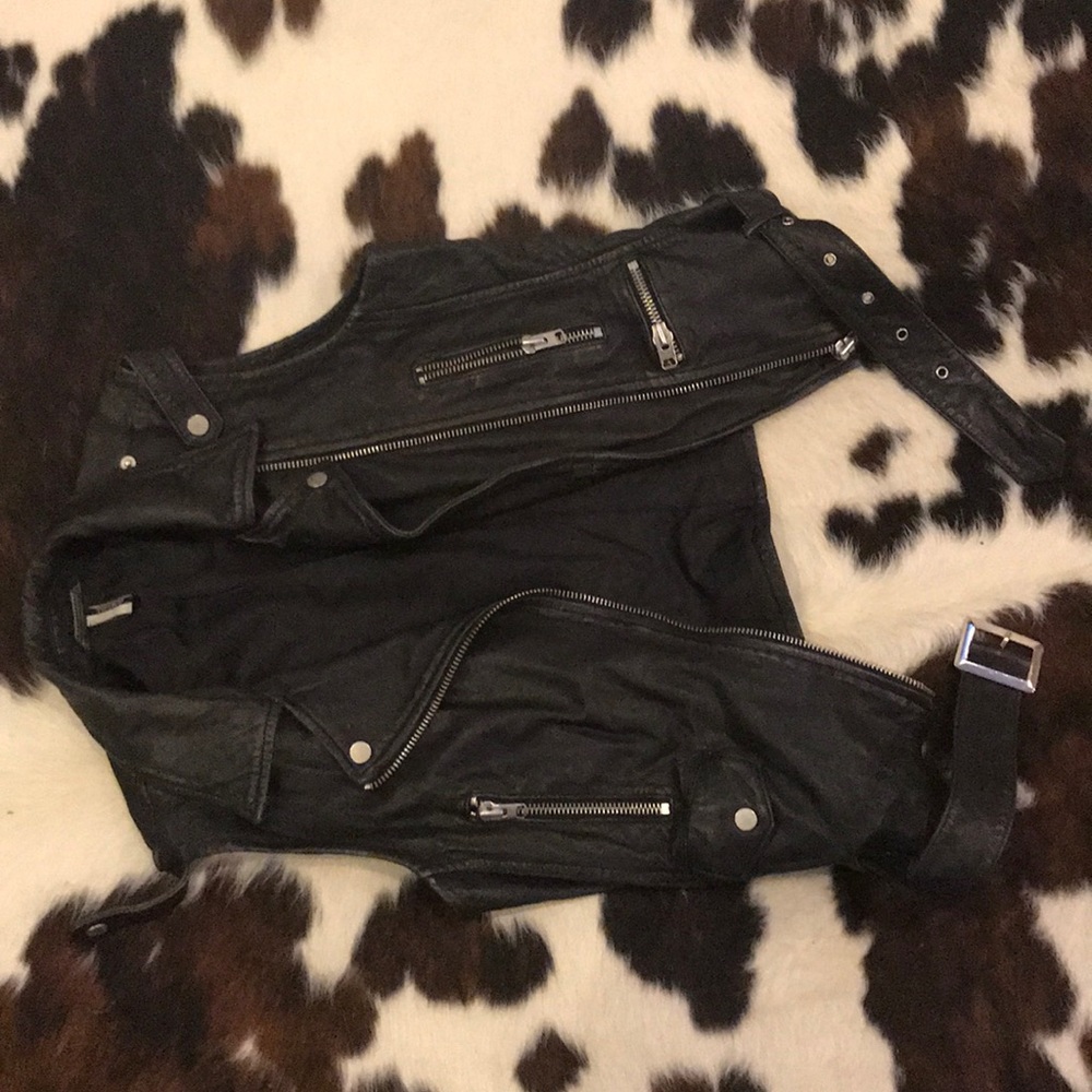100% Real leather Vest from Topshop